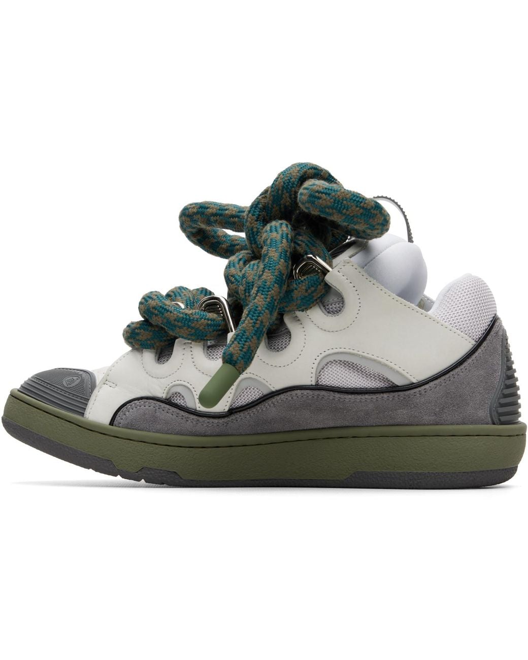 Lanvin Green Curb Snake Sneakers for men