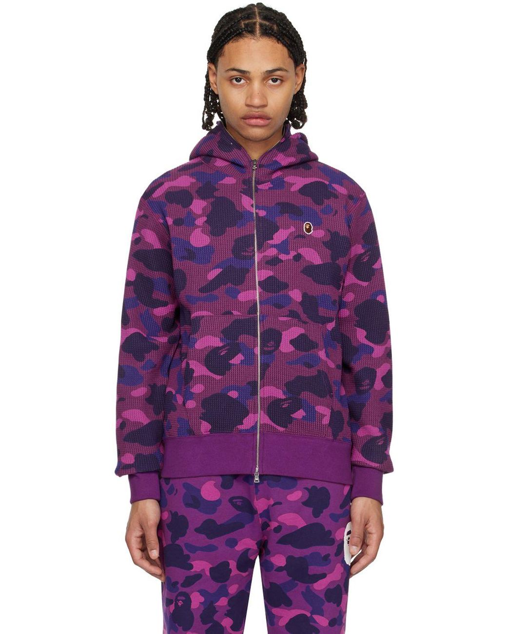 Bathing ape clearance purple camo hoodie