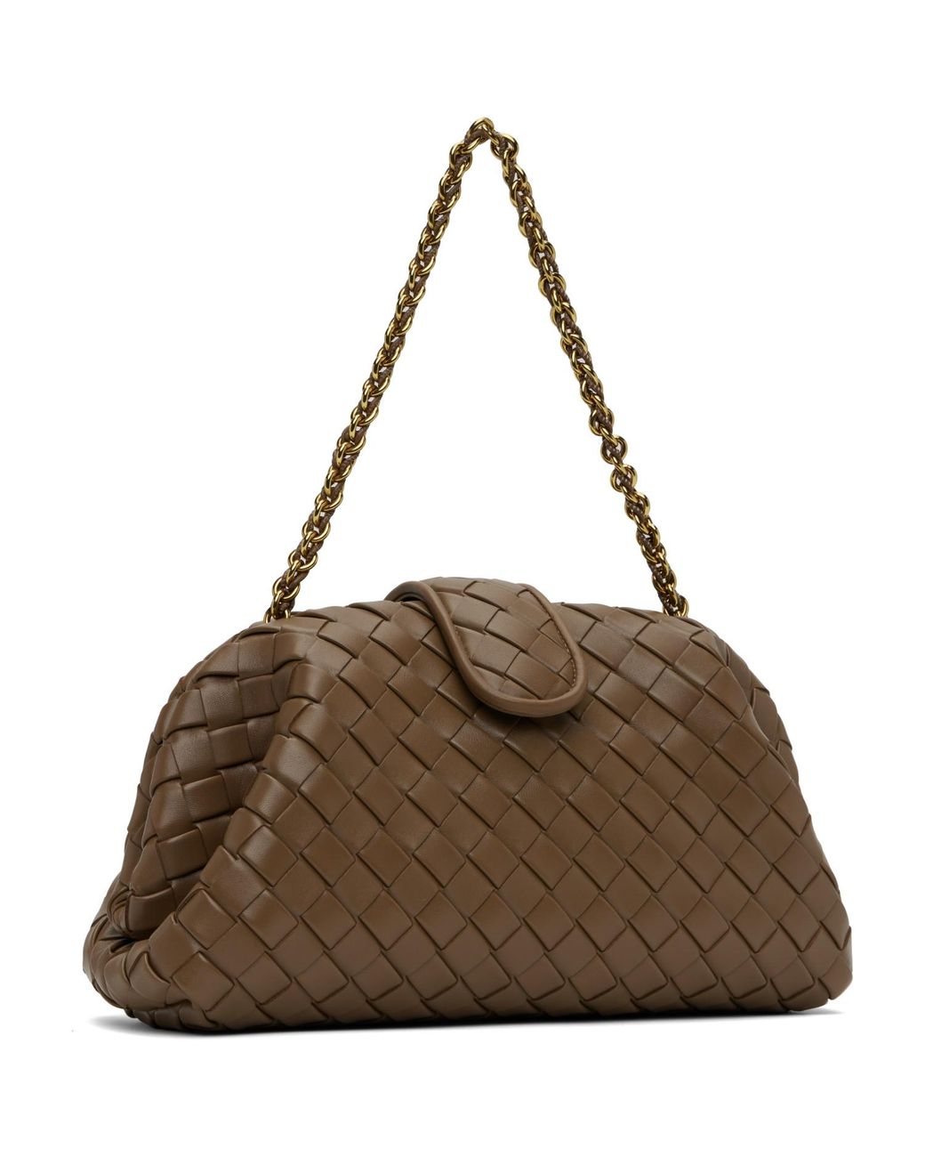 Bottega Veneta Brown Khaki Lauren 1980 Medium Clutch Bag