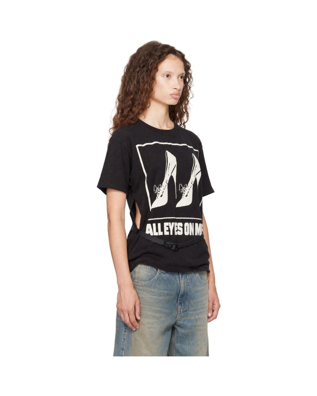VAQUERA Black 'All Eyes On Me' Belted T-Shirt
