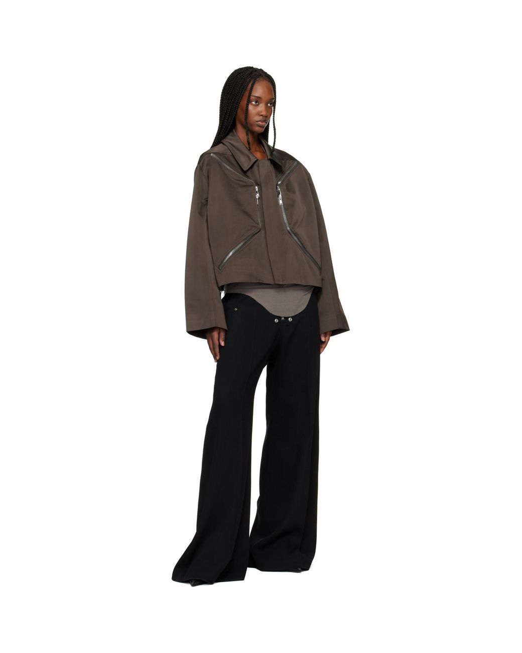 Rick Owens Brown Temple Heizer Mac Jacket