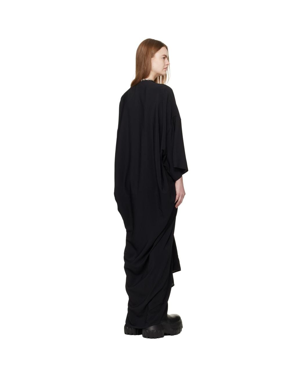 Rick Owens Black Temple Tommykite Maxi Dress