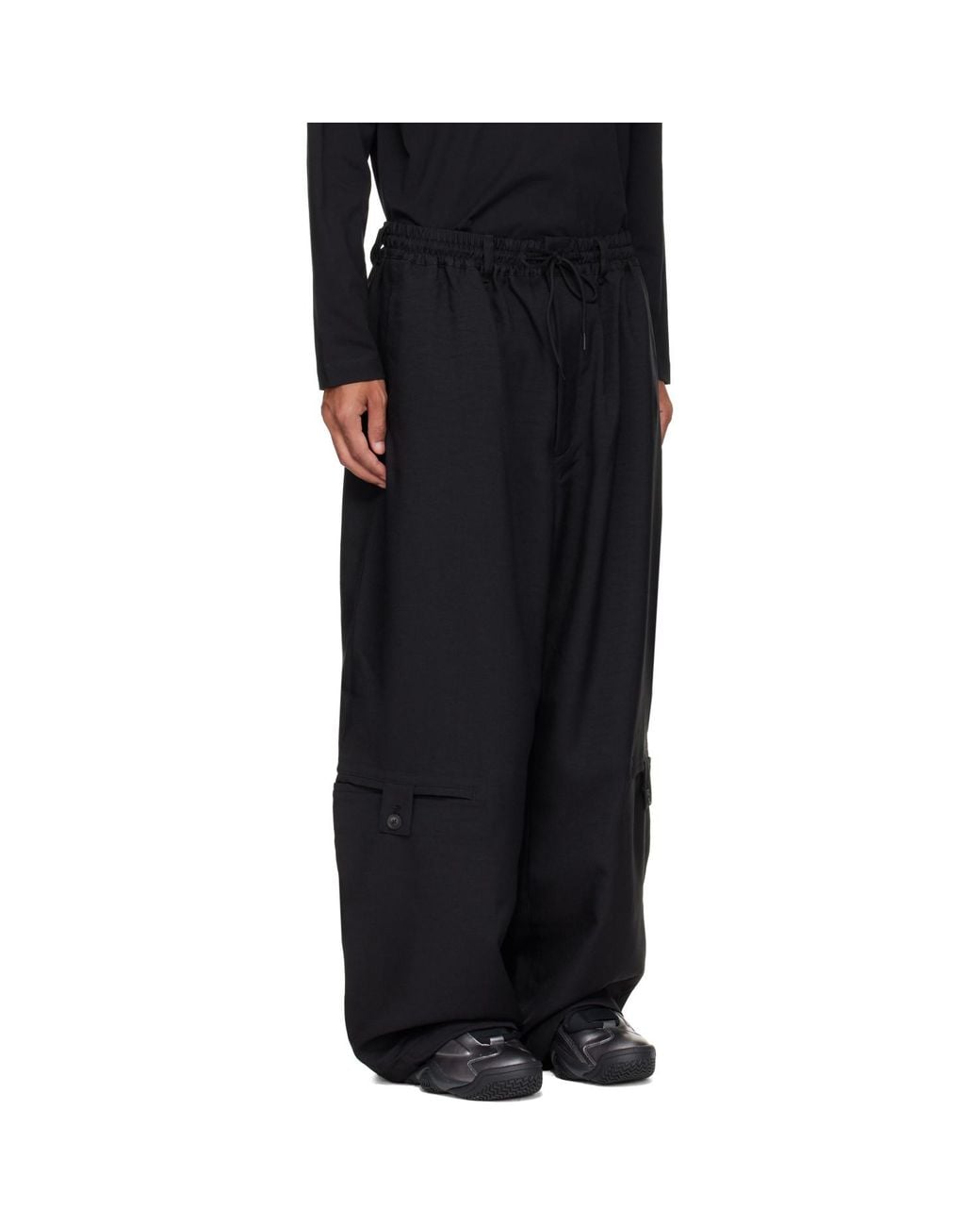 Y-3 Black Sport Uniform Adaptive Length Cargo Pants for men