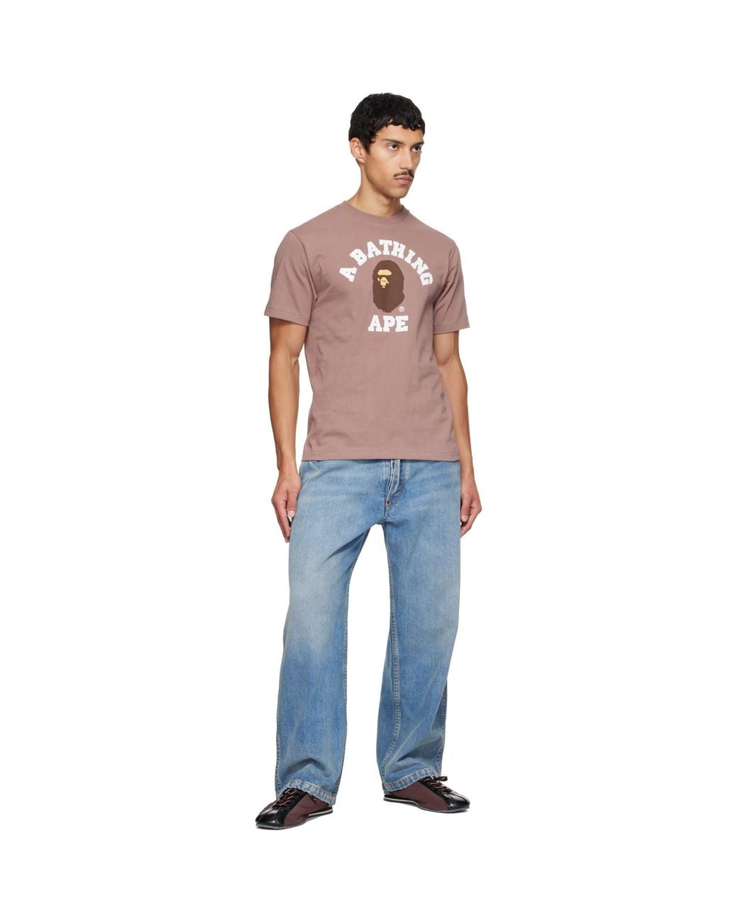 A Bathing Ape Red College T-Shirt for men