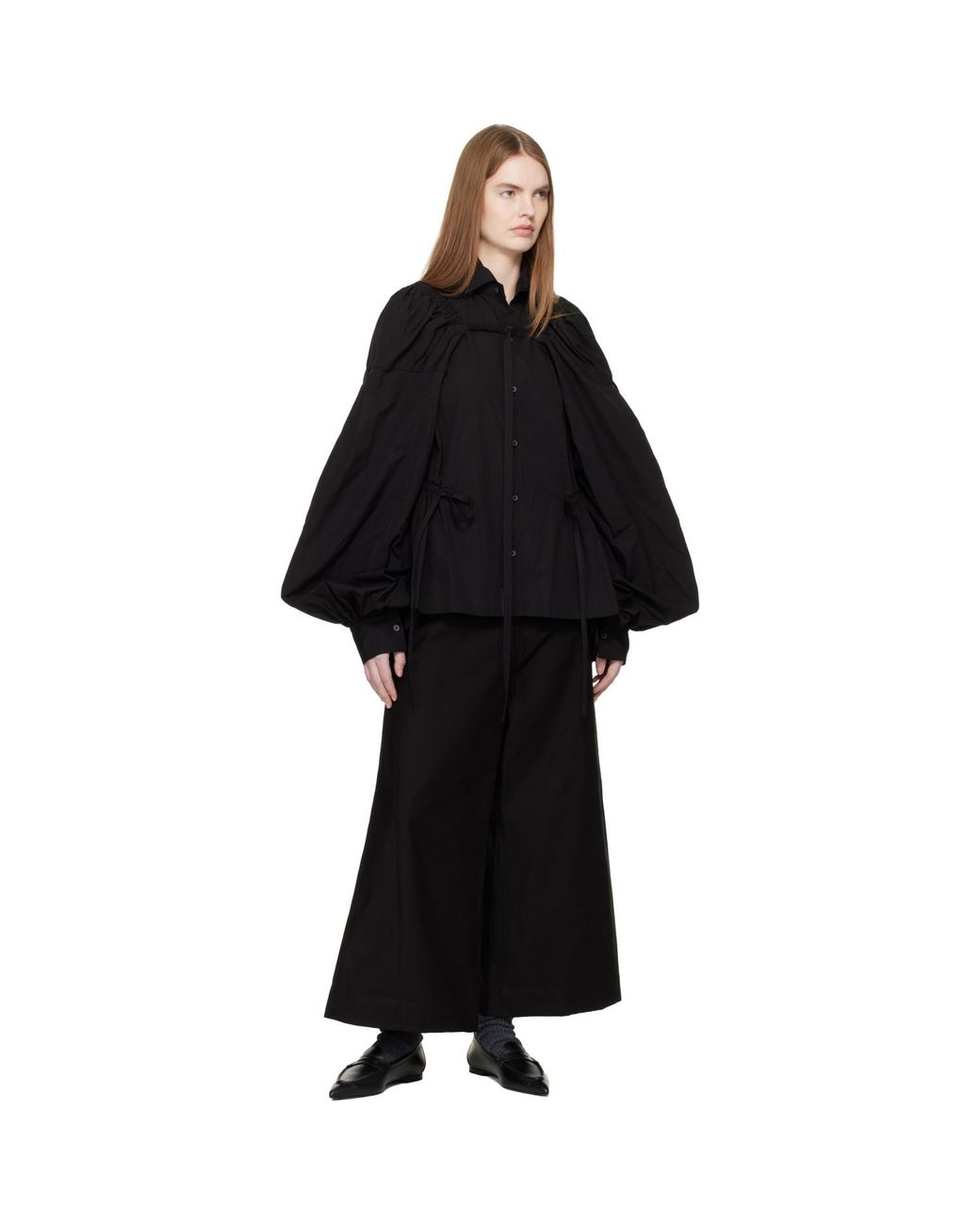 Yohji Yamamoto Black Broad Combination Shirt