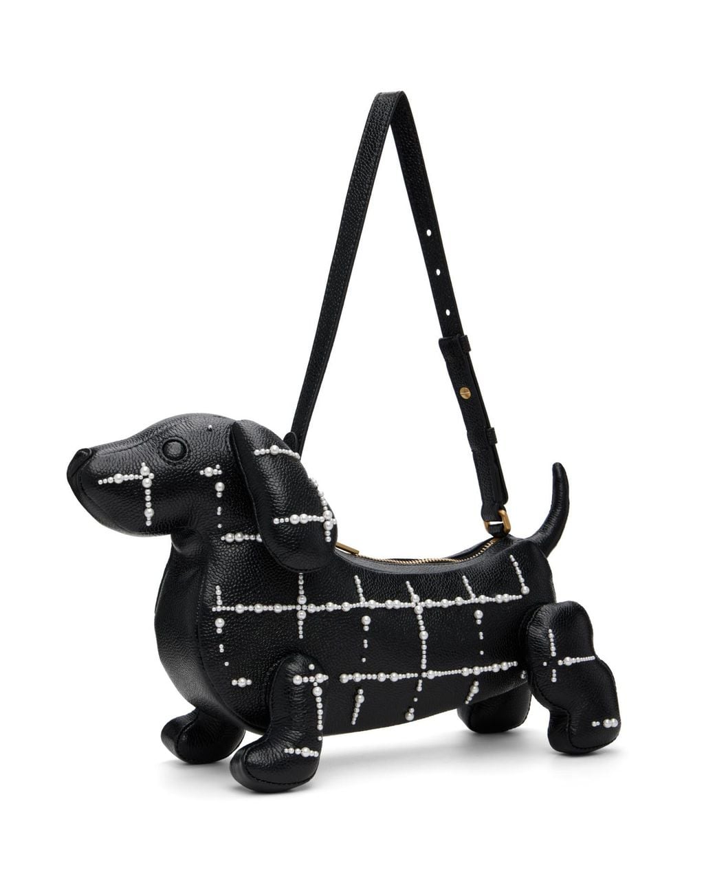 Thom Browne Black Windowpane Pearl Baby Hector Bag