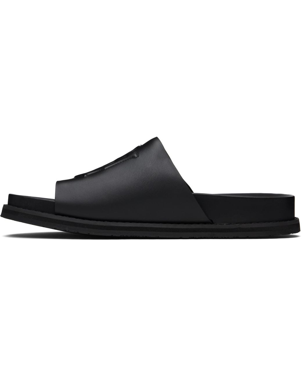 Amiri Black Ma Leather Pool Slides for men