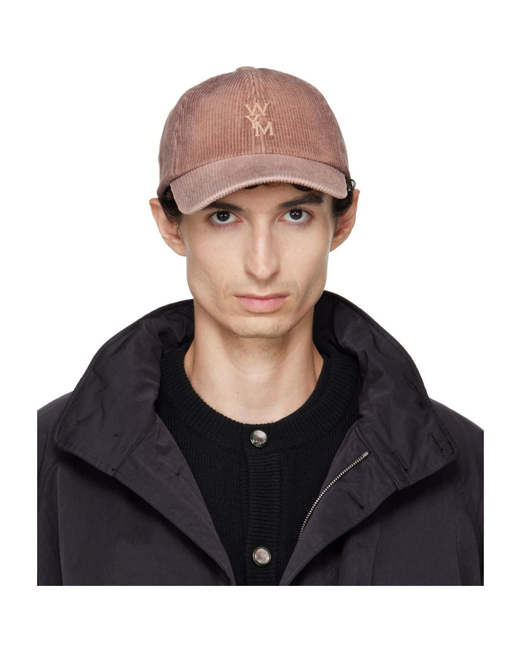 Wooyoungmi Black Corduroy Denim Logo Ball Cap for men