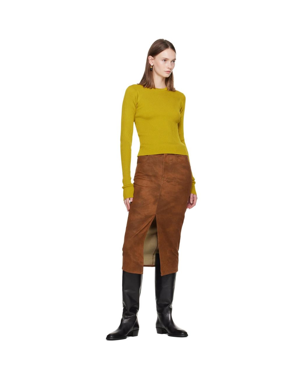 Rier Yellow Fine Rib T-Shirt