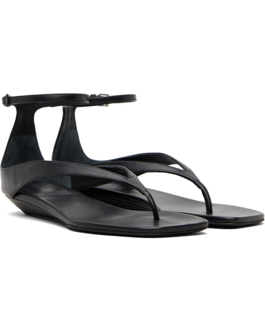 Loulou de Saison Black Zio Flip Flop Sandals