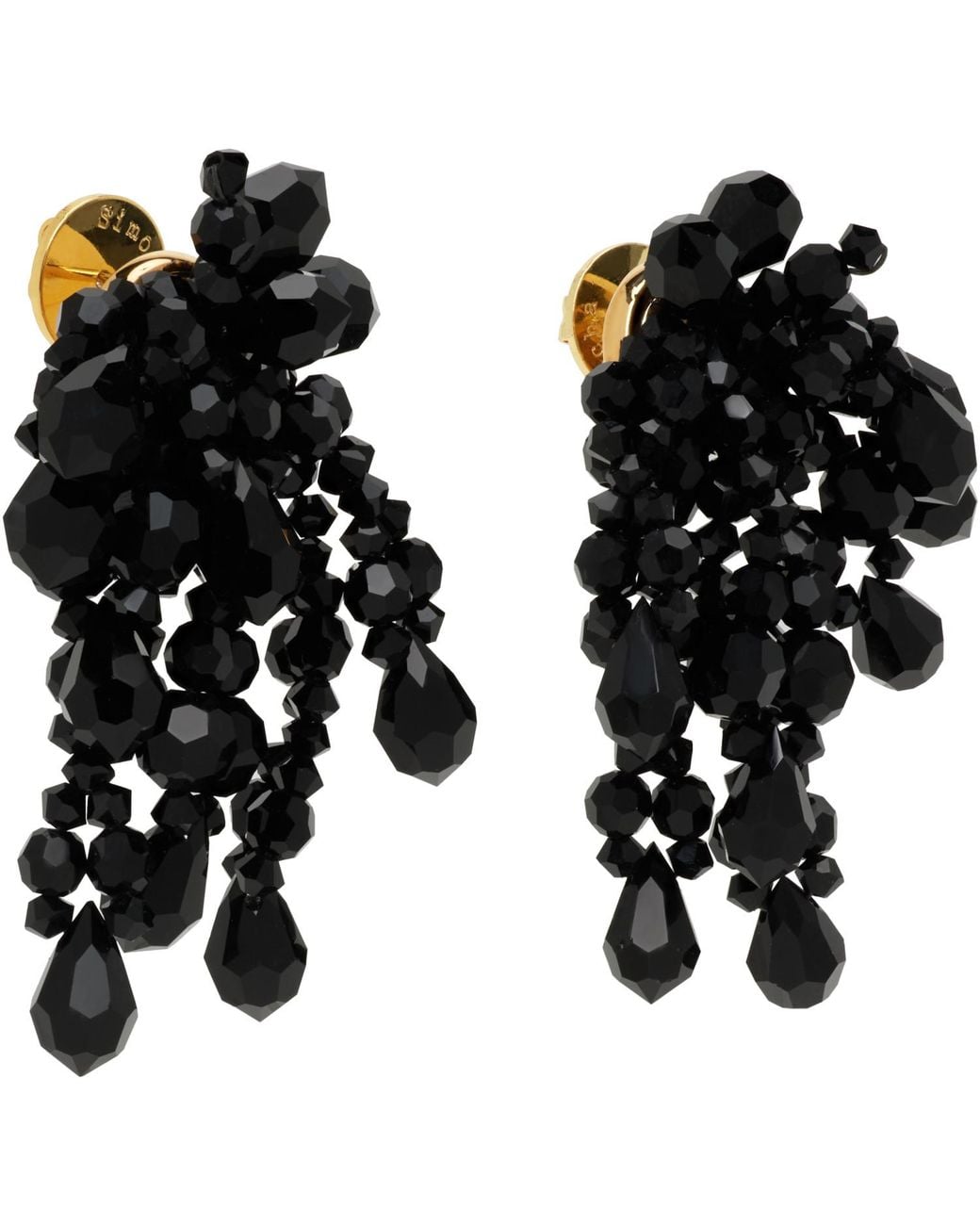 Simone Rocha Black Wilted Chandelier Earrings