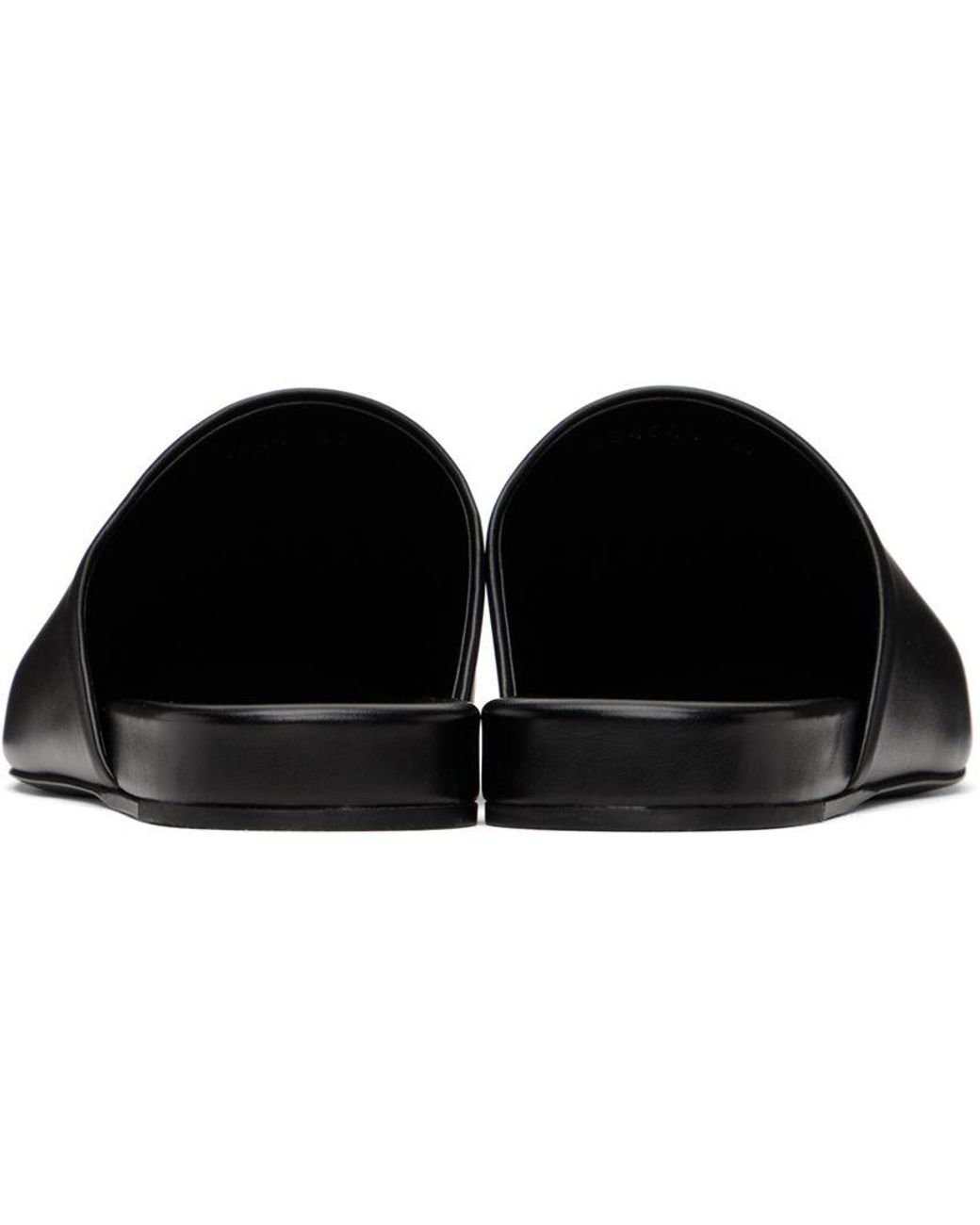 Cosy BB Patent Leather Slippers in Black - Balenciaga