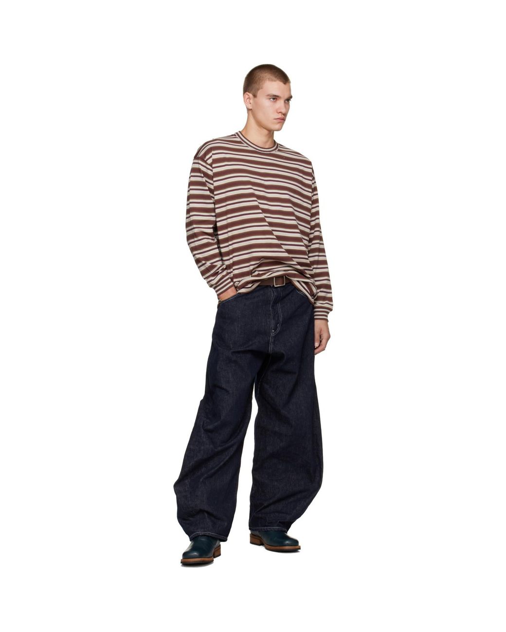 Comme des Garçons Red Cotton Jersey Stripe T-Shirt for men
