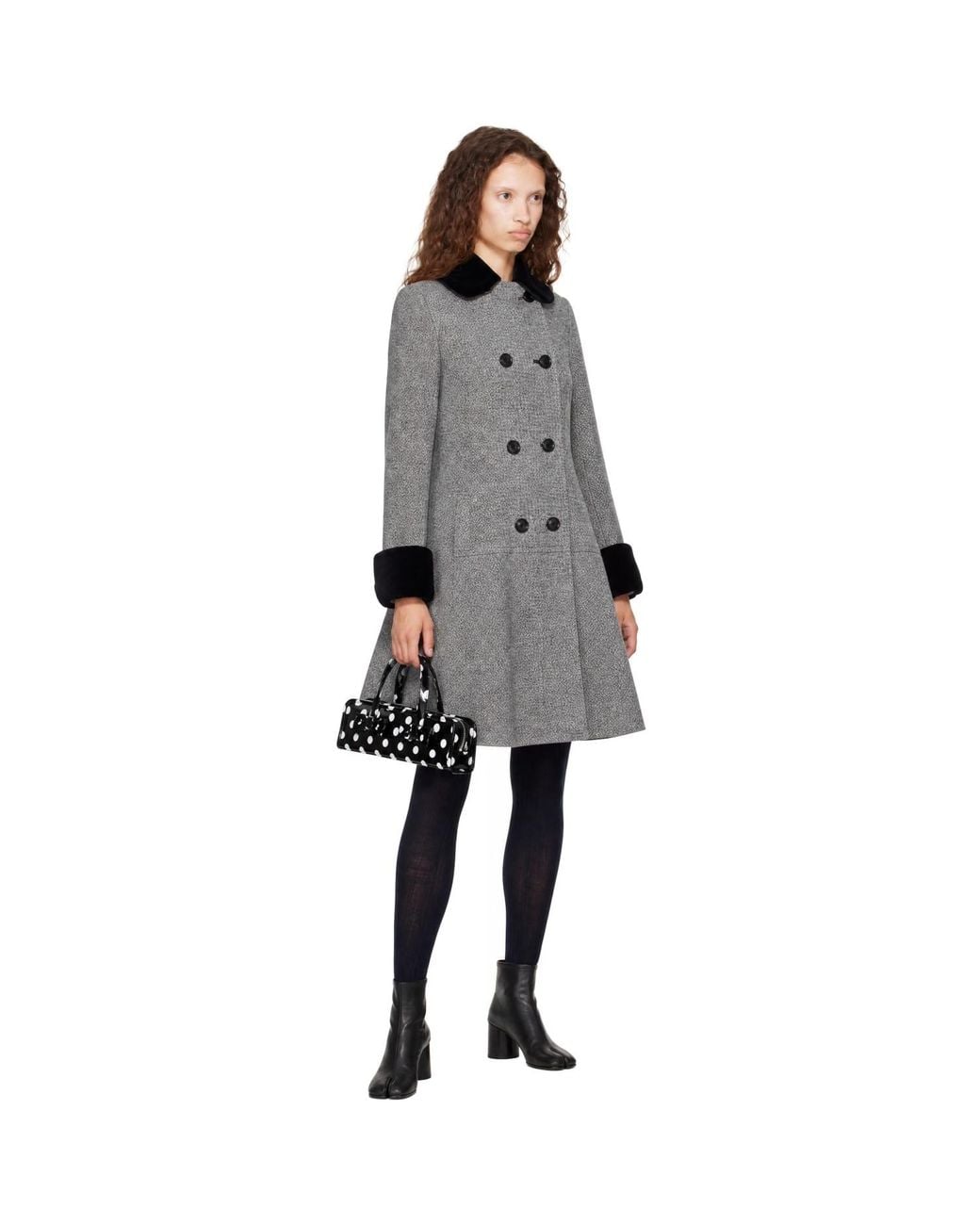 Comme des Garçons Gray Wool Nylon Tweed Fine Pattern Coat