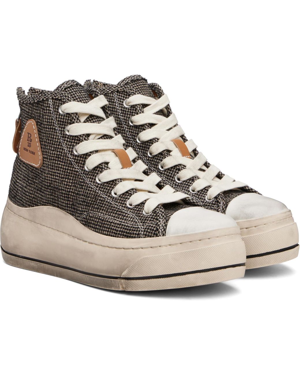R13 Natural Khaki Kurt High Top Sneakers