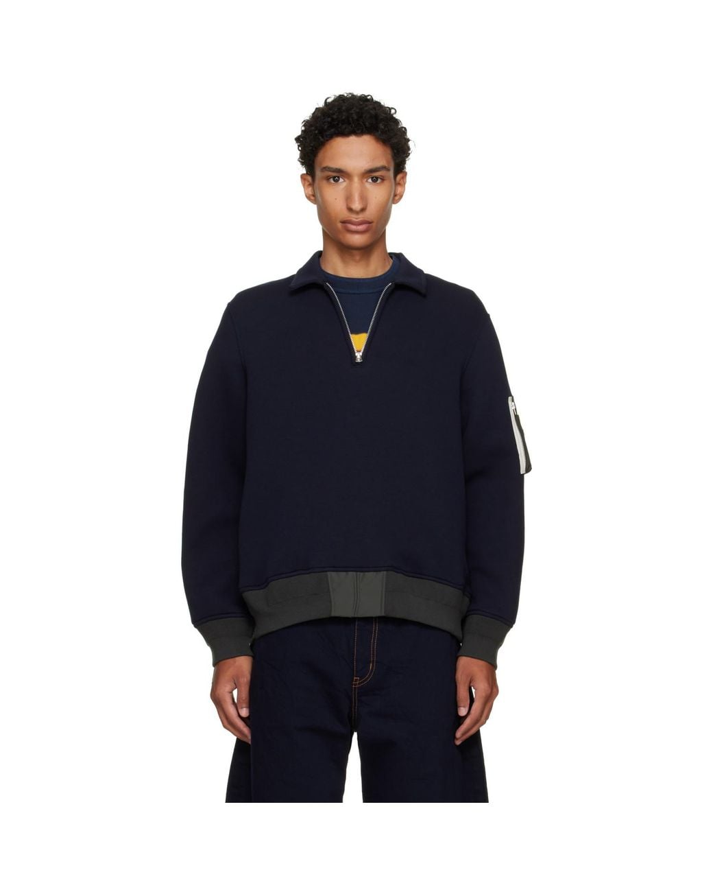 Sacai Blue Sponge Sweat Polo for men