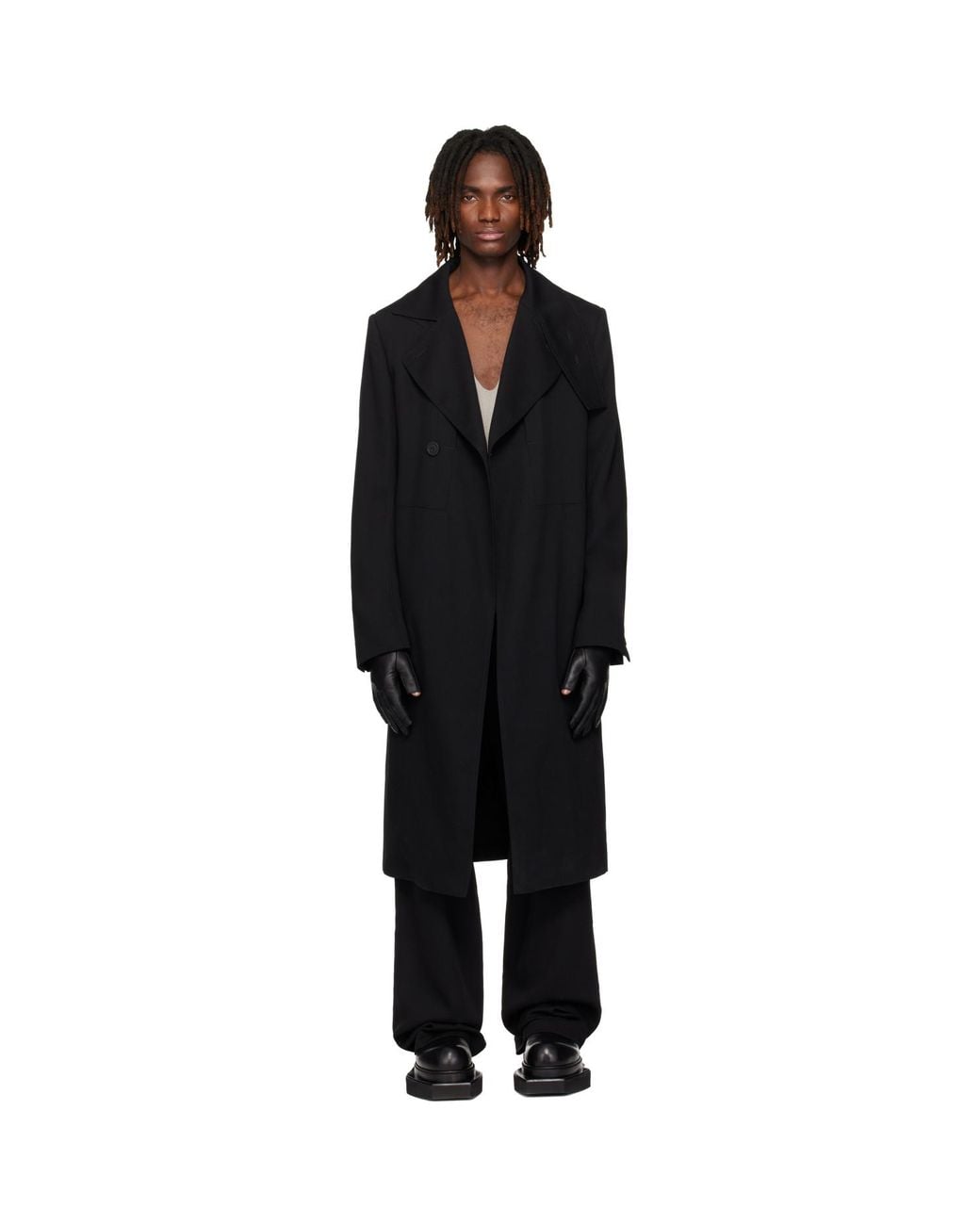 Rick Owens Temple Drella Trench Coat in Black for Men | Lyst