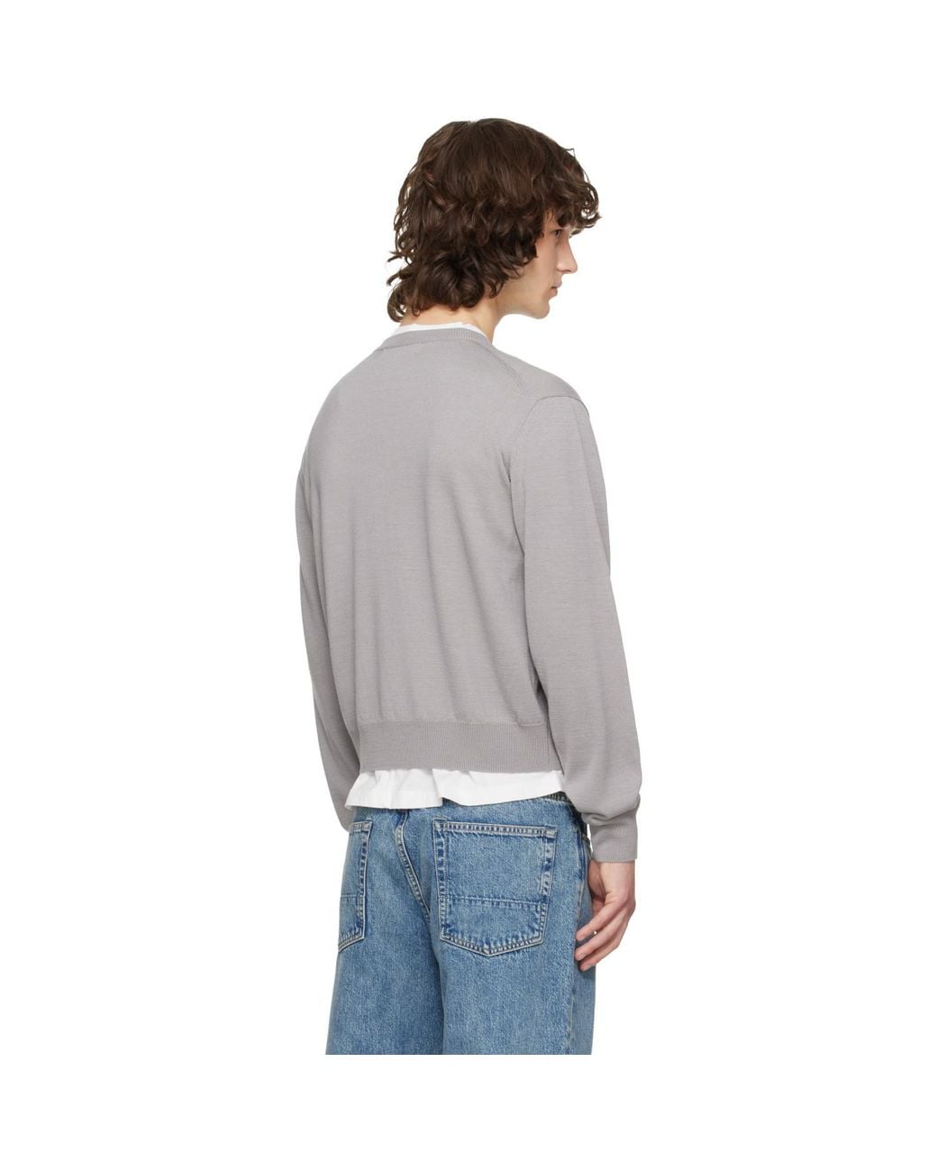 TONYWACK Black Extrafine Wool Crew Neck Knit Sweater for men