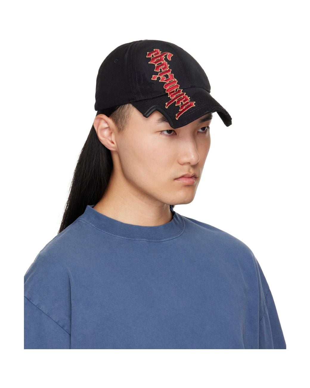 Balenciaga Blue Gothic Placement No Closure Cap for men