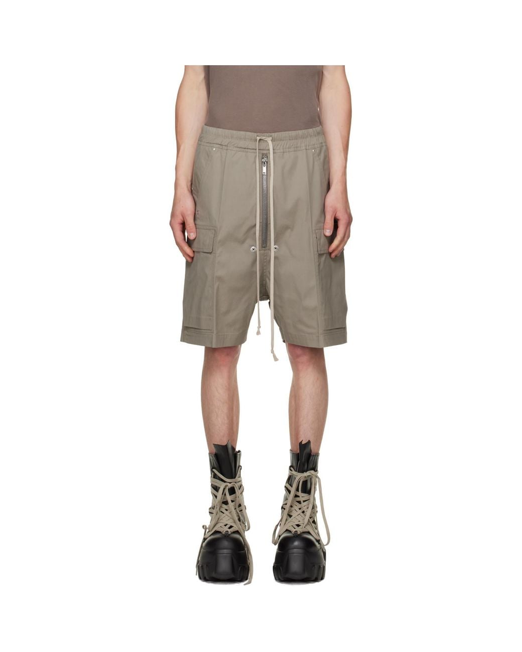 Rick Owens Natural Tower Cargobela Shorts for men