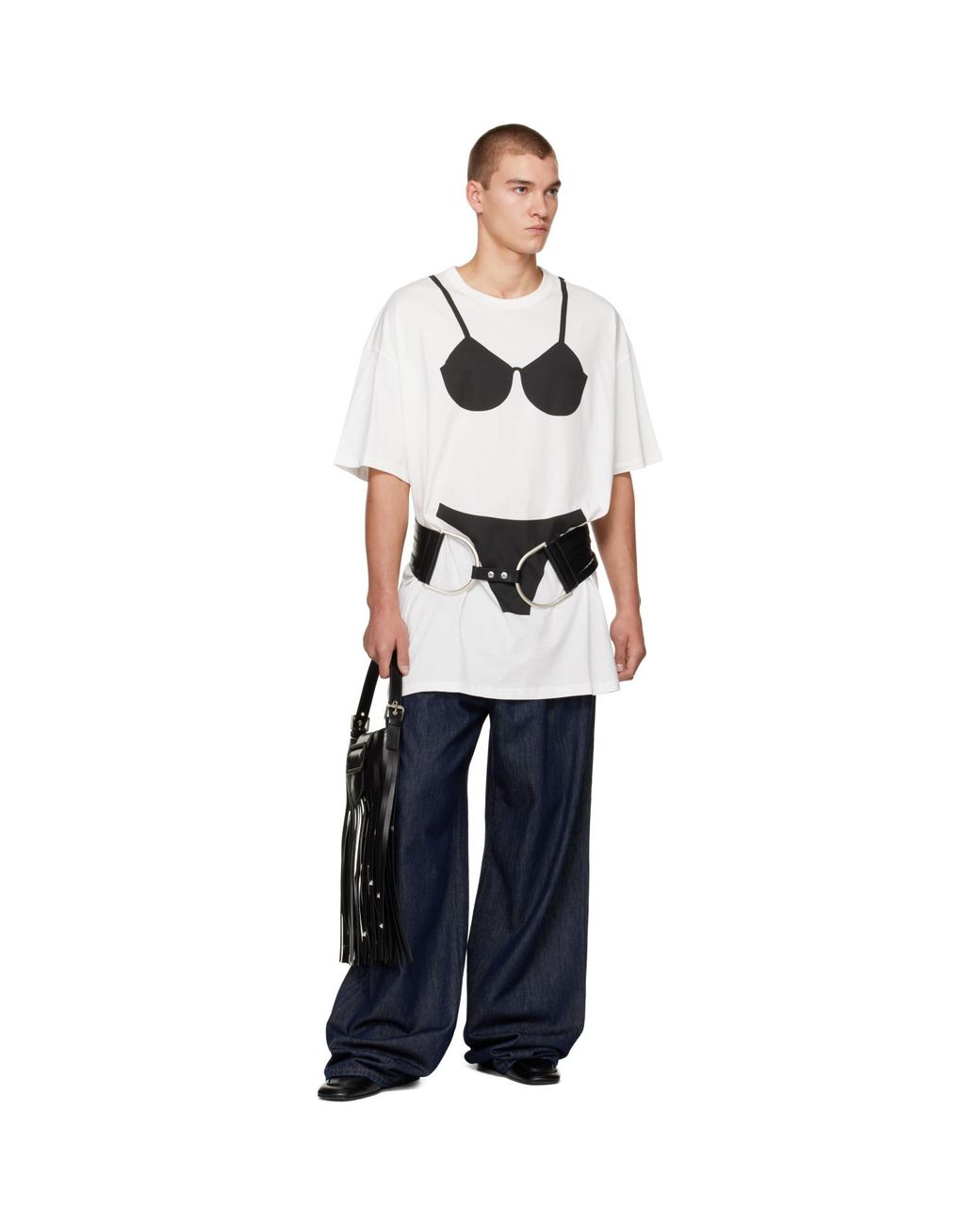 VAQUERA Gray Trompe L'Oeil Tall T-Shirt for men