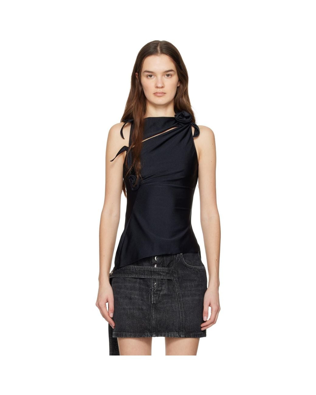 Coperni Black Flower Top