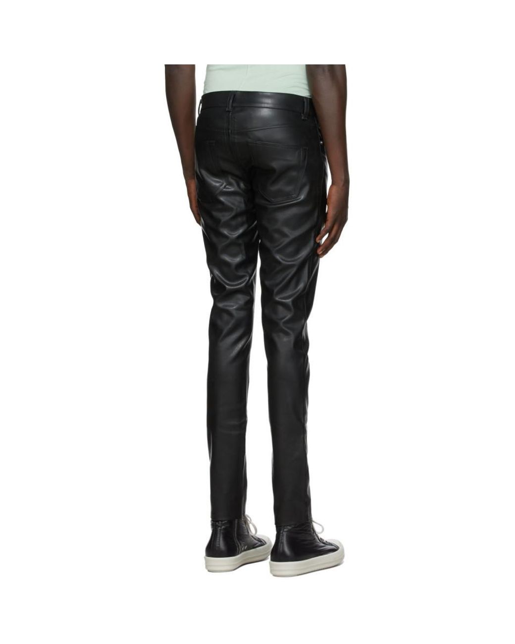 Rick Owens DRKSHDW Black Faux-leather Tyrone Cut Pants for Men | Lyst