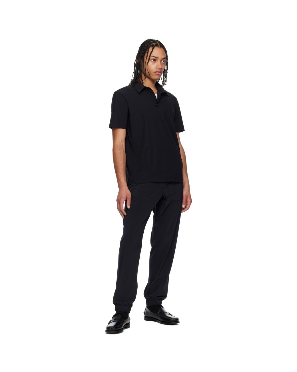 Moncler Black Logo Patch Polo for men