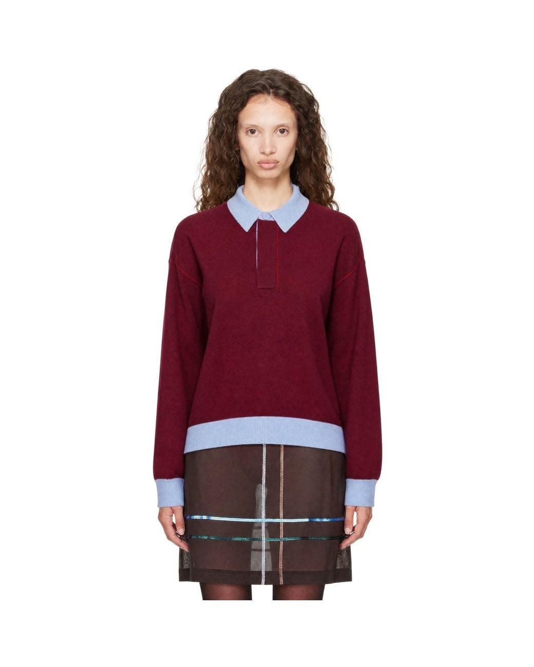 Staud Red Burgundy & Michael Cashmere Polo