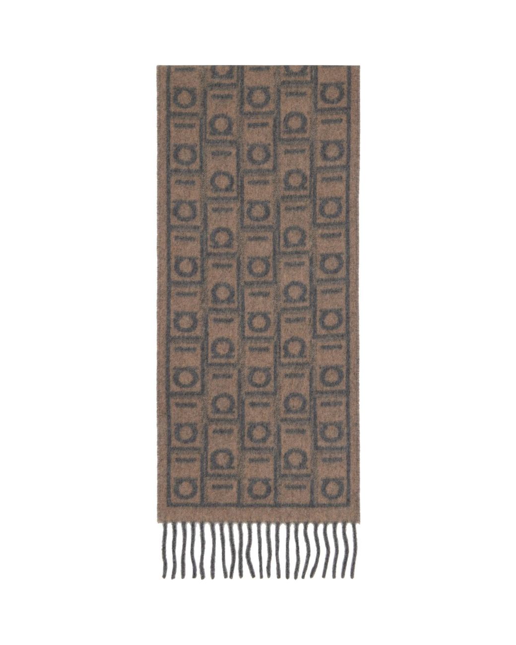 Ferragamo Gray Monogram Scarf for men