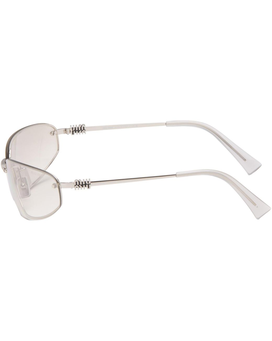 Miu Miu Multicolor Rimless Metal Oval Sunglasses