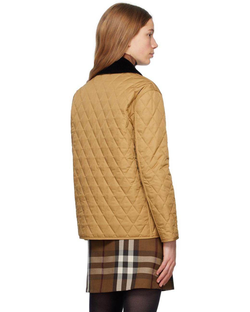 Burberry Tan Quilted Jacket in Natural Lyst UK