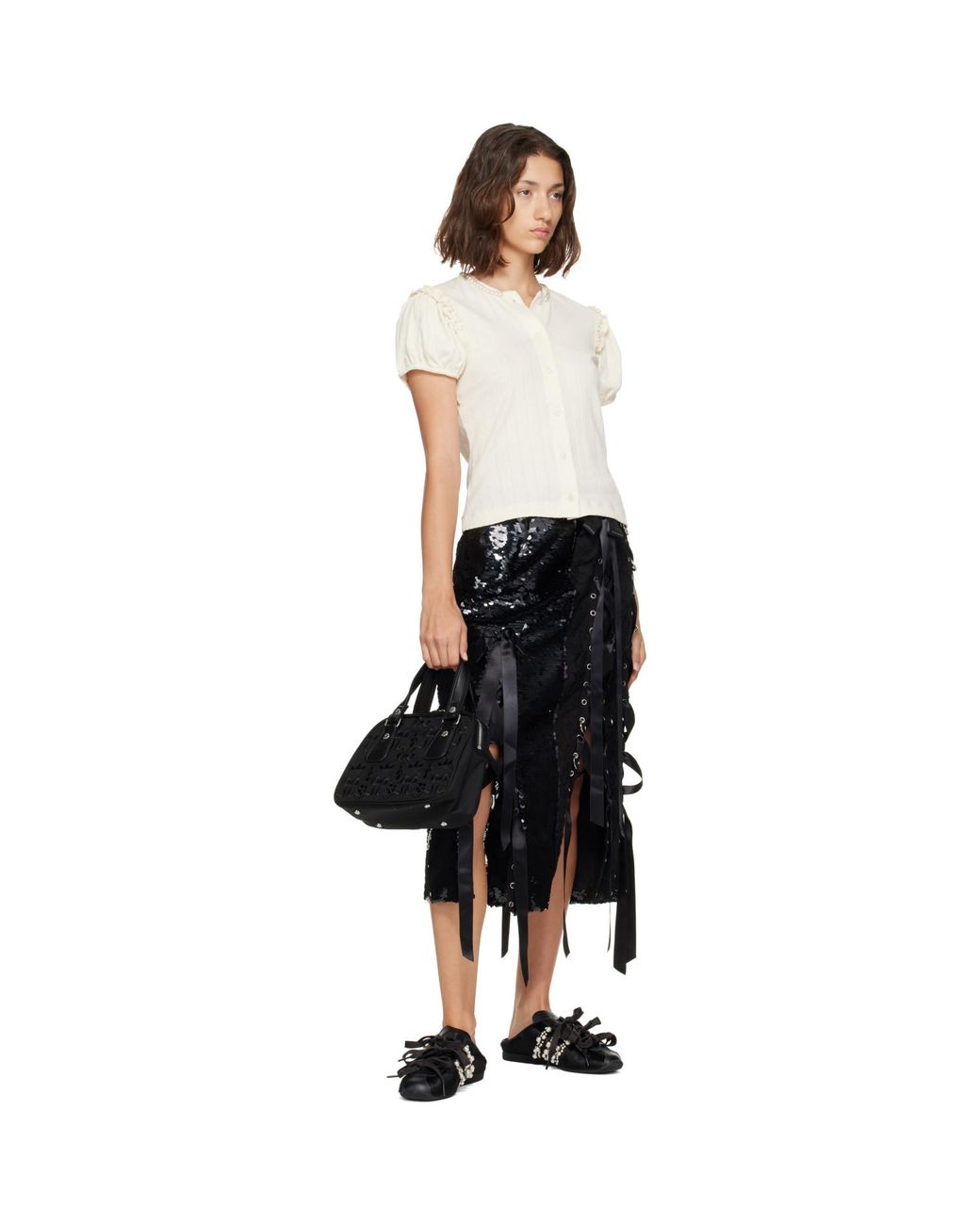 Simone Rocha Black Adidas Originals Edition Japan Slip-On Sneakers