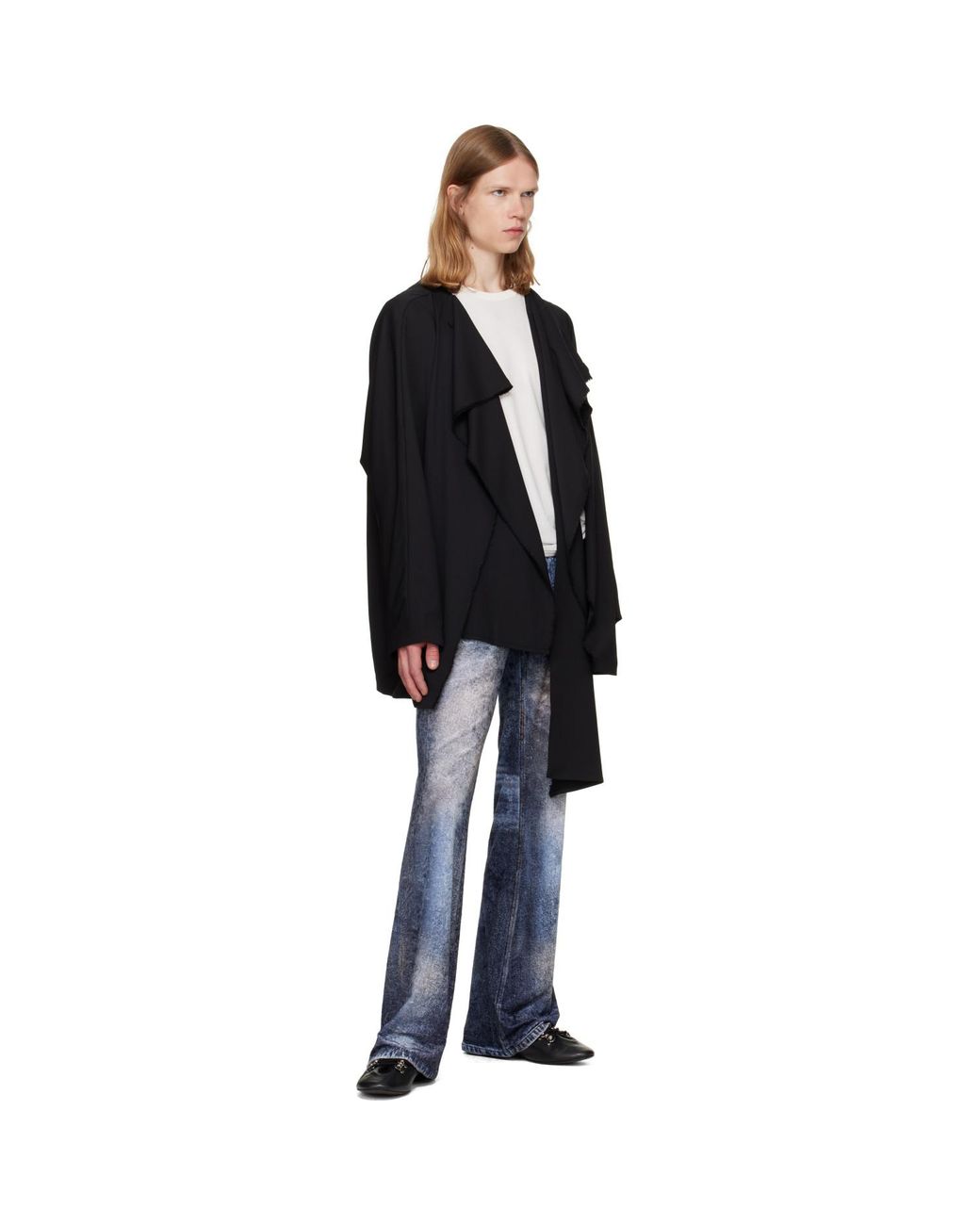 AVAVAV Blue Paris Printed Velour Trousers for men