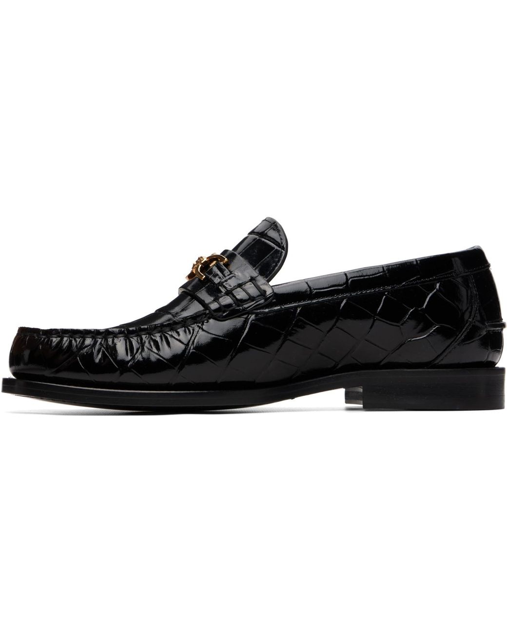 Versace Black Medusa '95 Croc-Effect Loafers for men