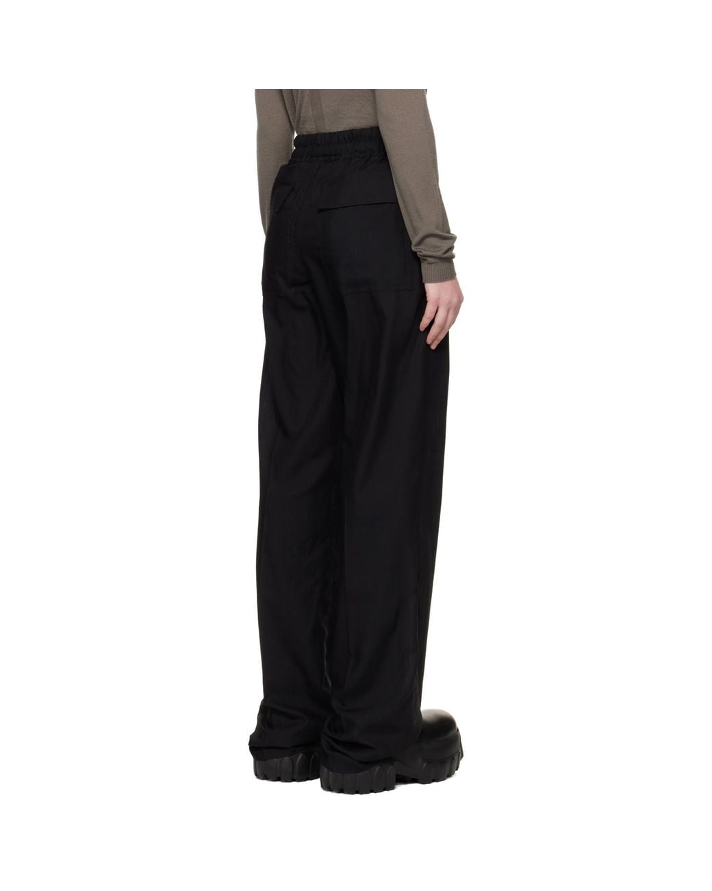 Rick Owens Black Temple Dietrich Drawstring Lounge Pants