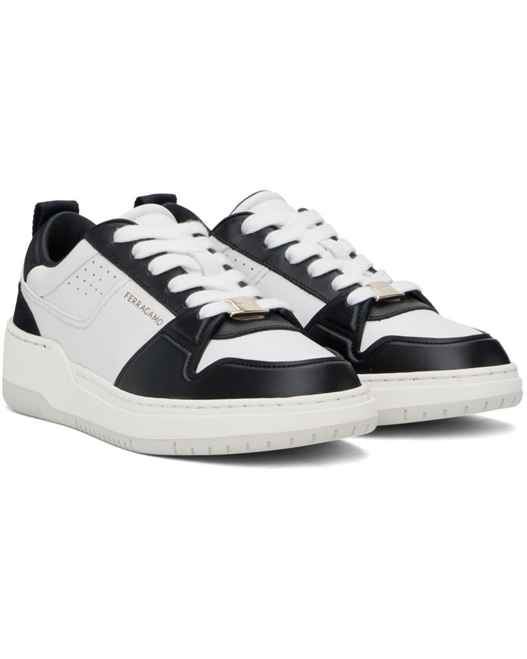 Ferragamo Black White Dennis Sneakers Lyst UK