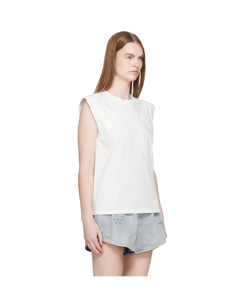 MM6 by Maison Margiela White Off- Tank Top