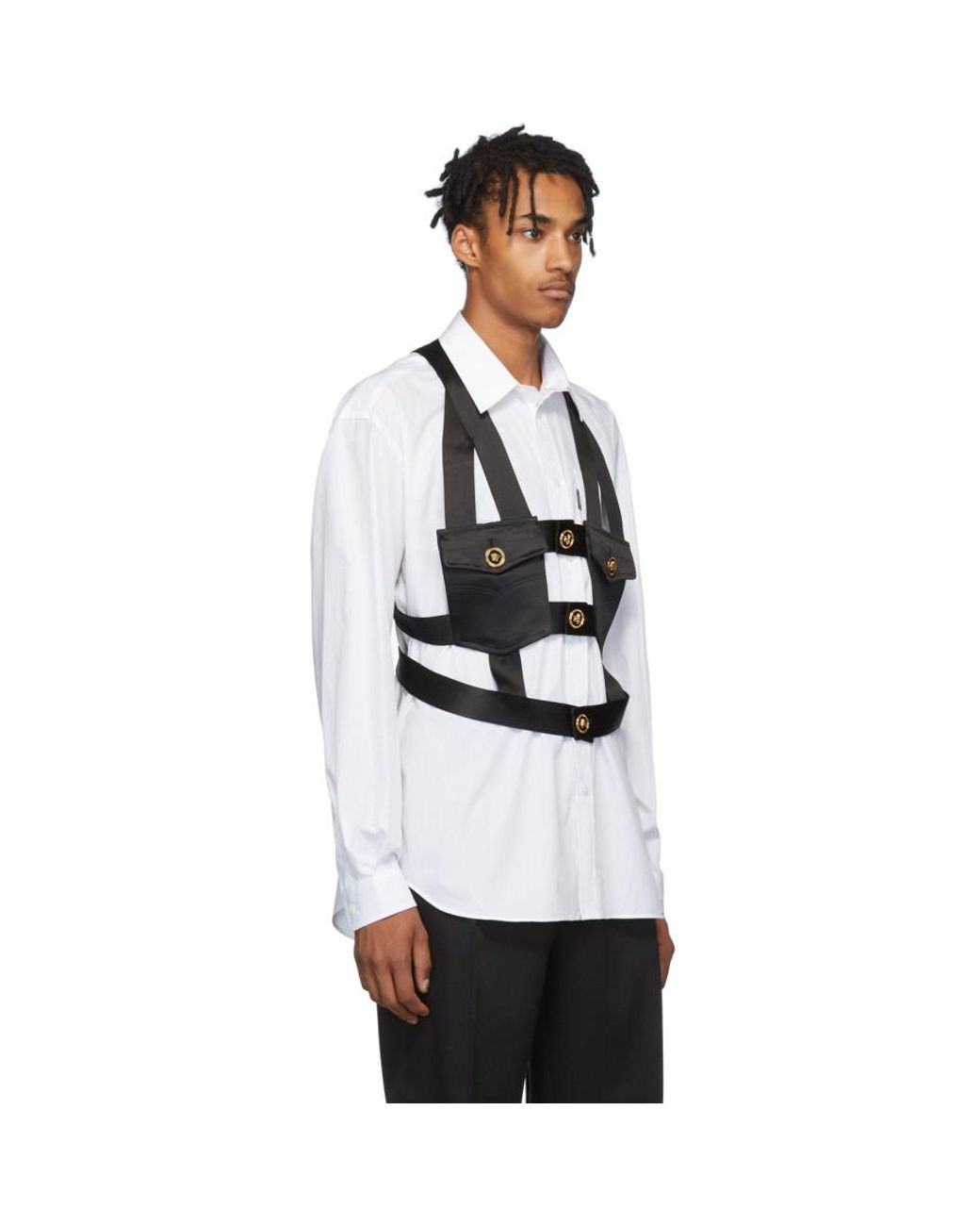 Versace Black Medusa Ribbon Harness for Men | Lyst