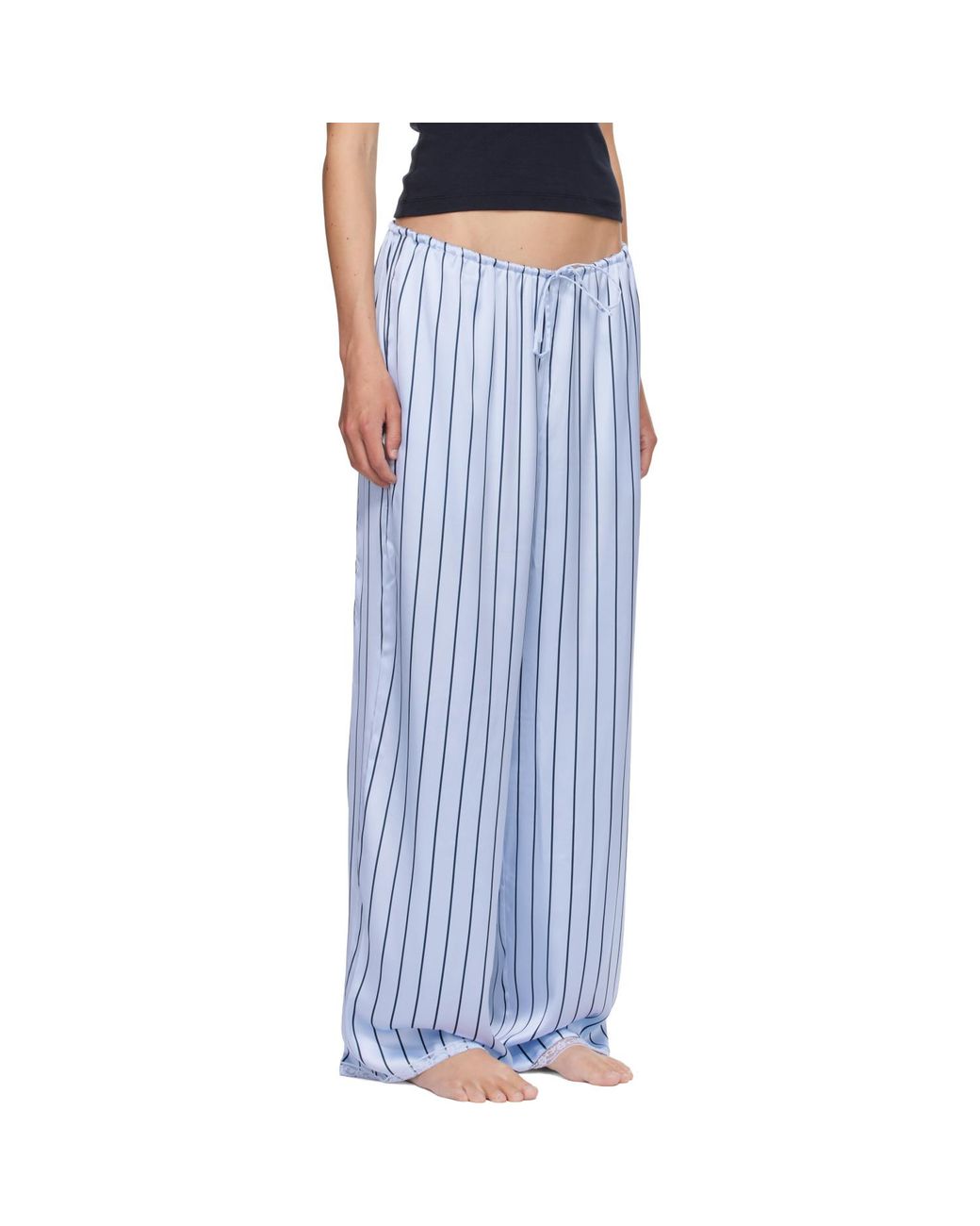 Skims Blue Woven Shine Lace Lounge Pants