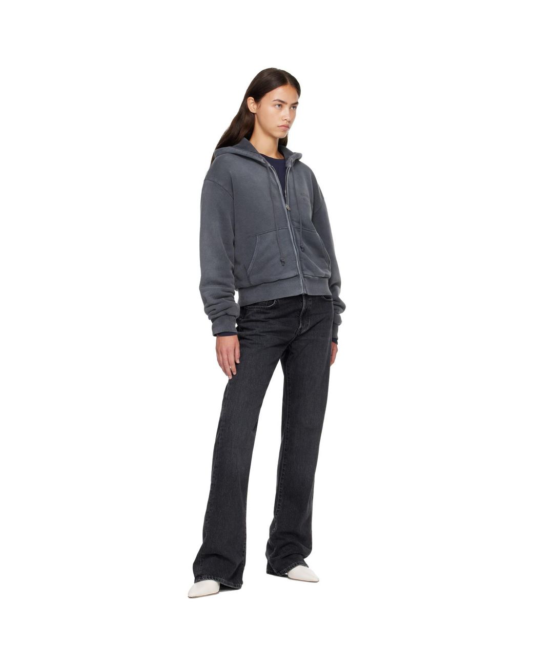 Acne Blue Sprayed Zip Hoodie