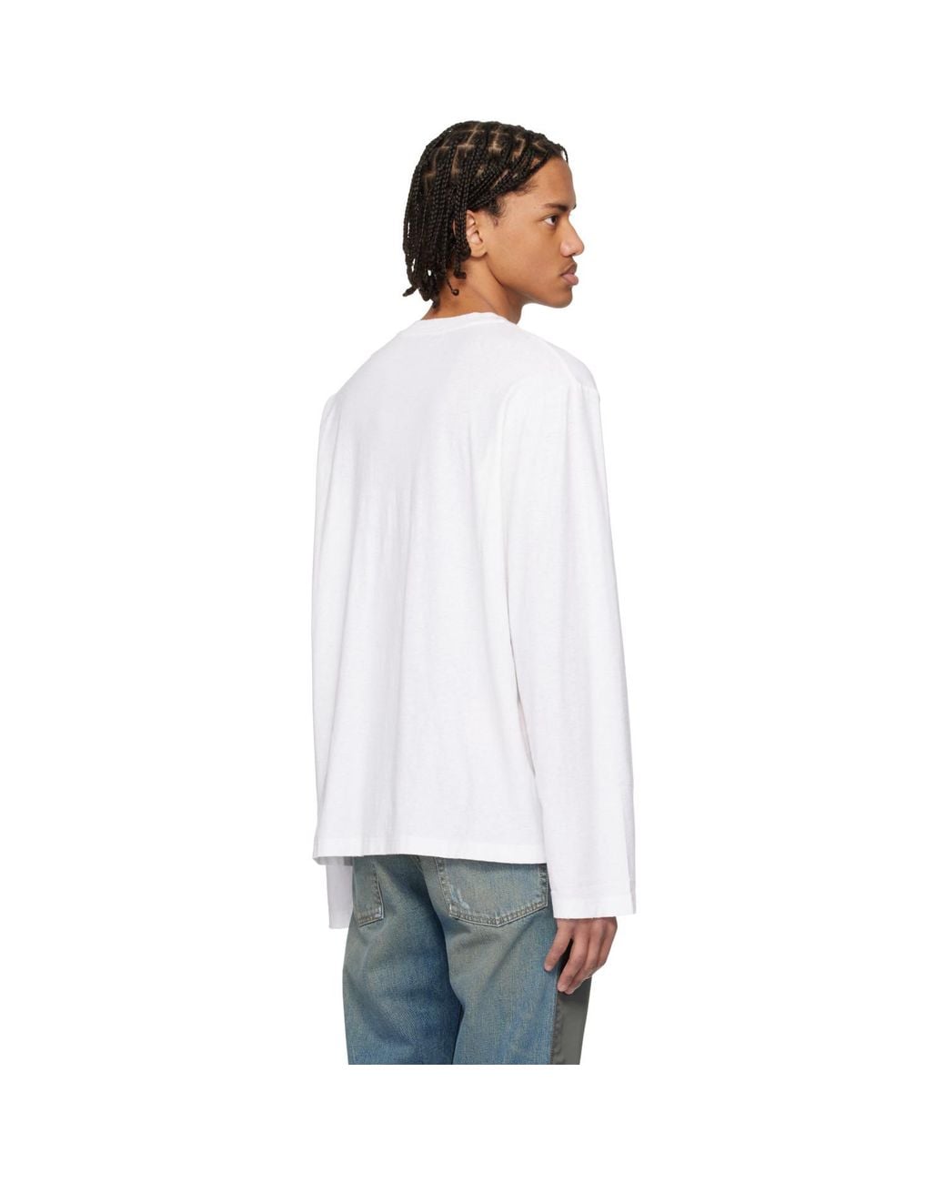 Acne White Logo T-Shirt for men