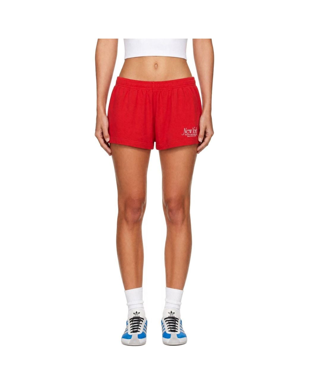Sporty & Rich Red 'New York' Ivy Disco Shorts