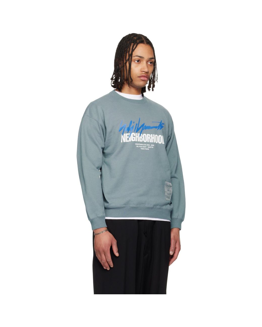 Yohji Yamamoto Blue Neighborhood Edition Ls Sweatshirt for men
