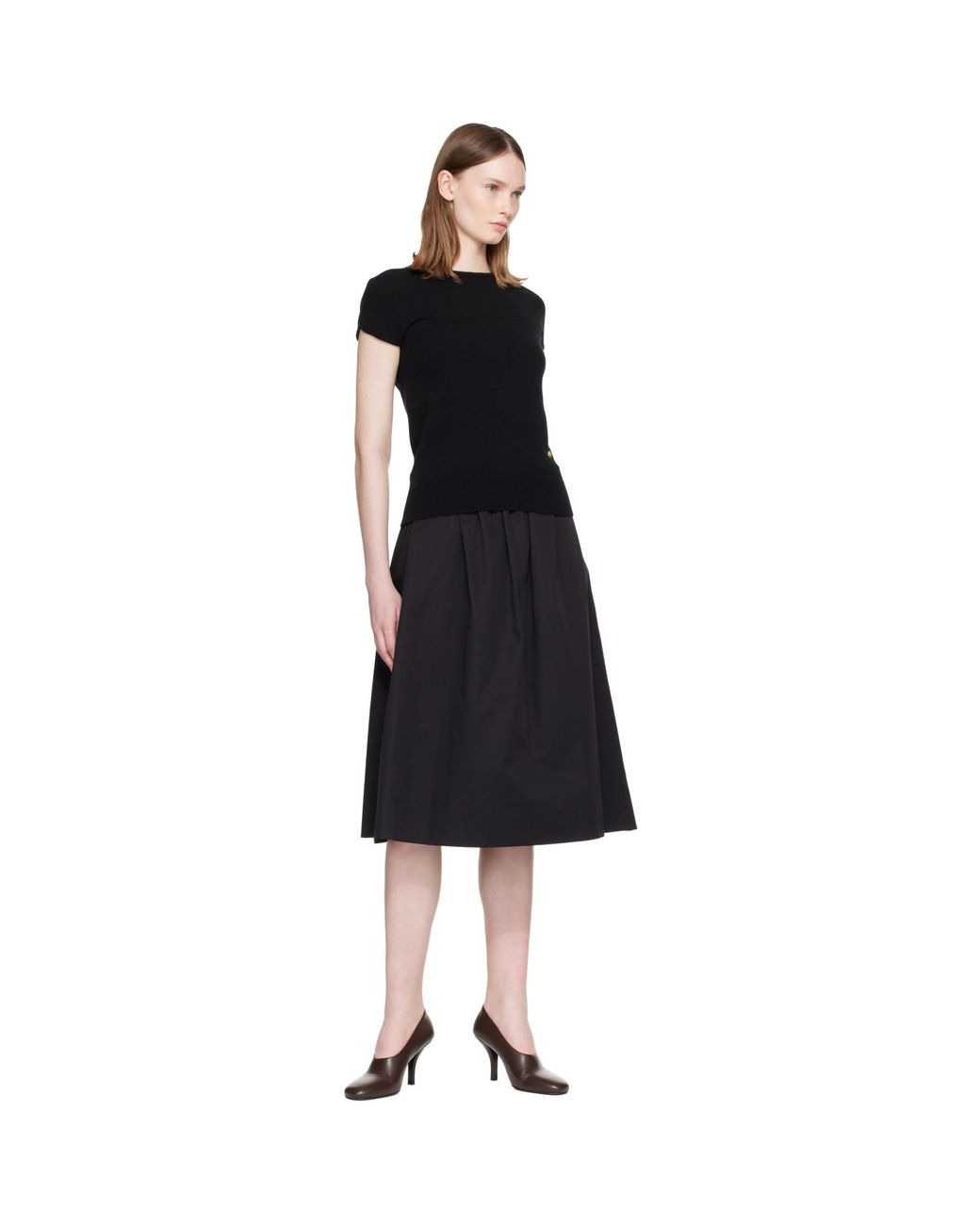 Balmain Black Short Sleeve Cashmere Sweater