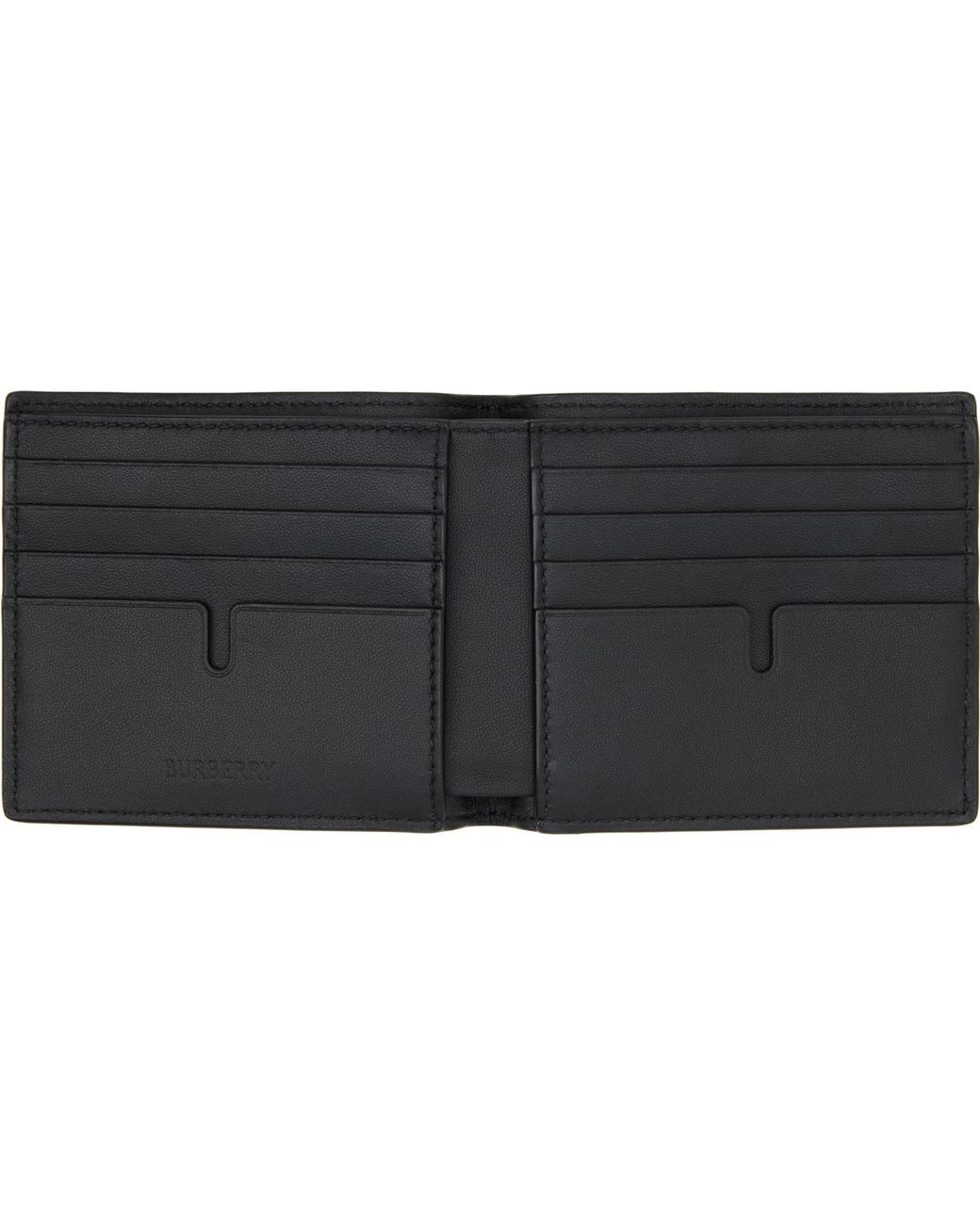 Burberry Black City Check Bifold Wallet for men