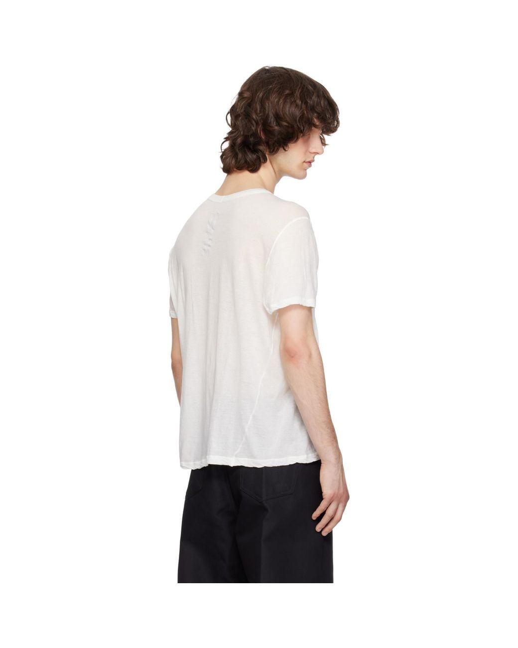Rick Owens White Off- Temple Short Level T-Shirt for men