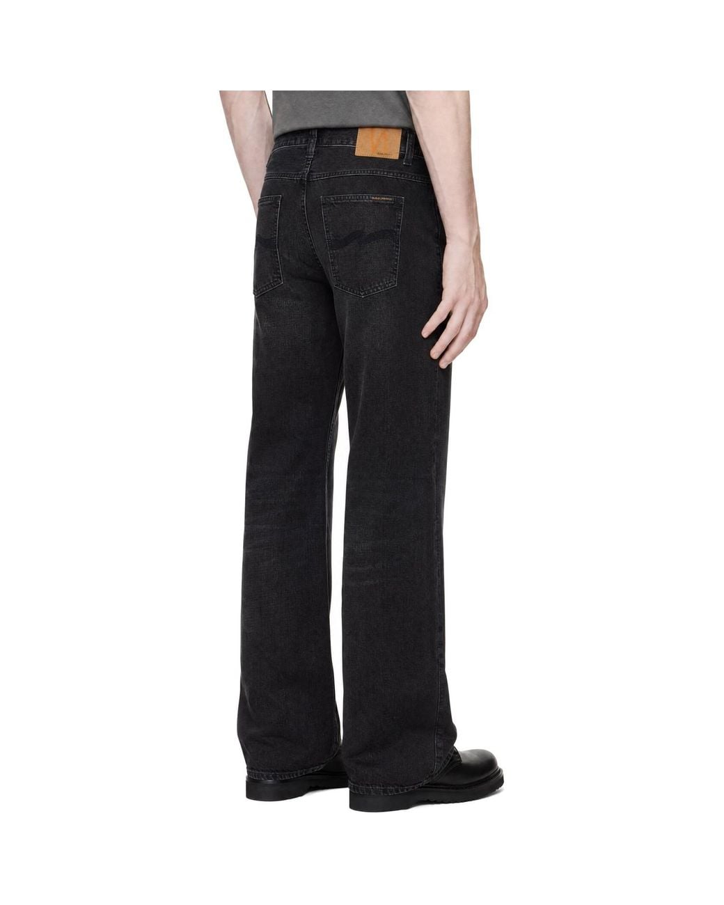 Nudie Jeans Black Flare Glenn Jeans for men