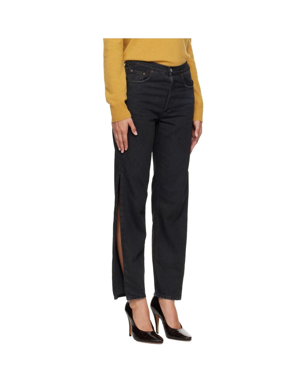 MM6 by Maison Margiela Blue Zip 5 Pocket Jeans