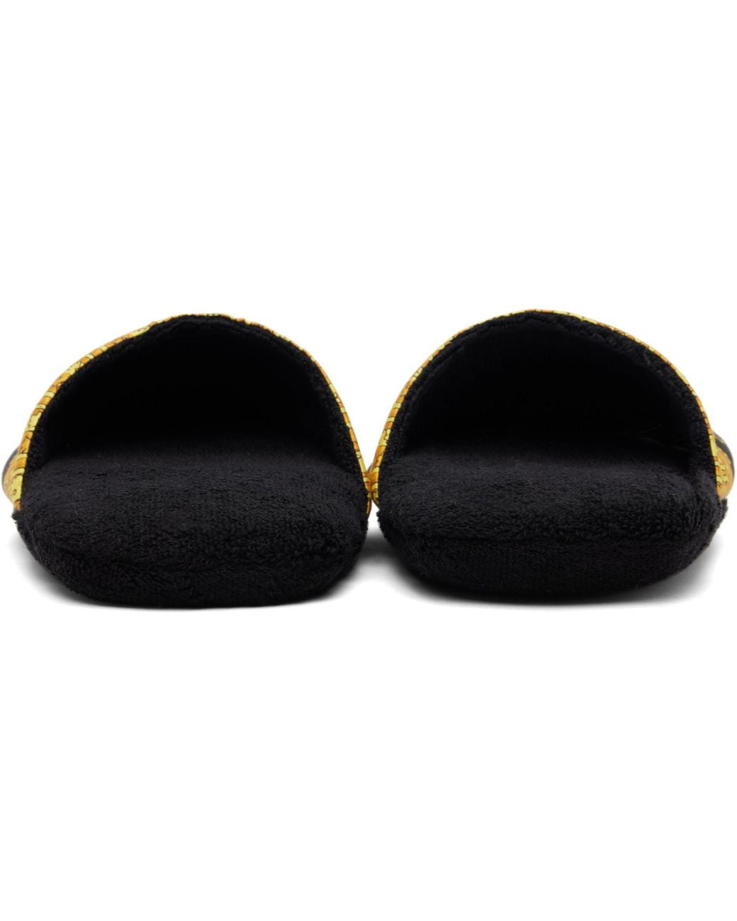 Versace Black 'I Heart Baroque' Slippers for men